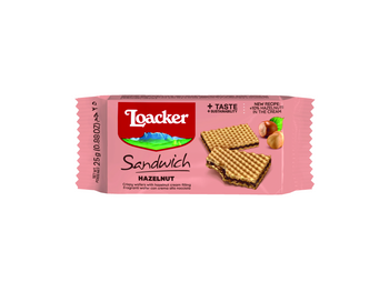 Włoskie wafelki przekładane kremem orzechowym - Loacker 25 g