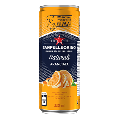 Włoski napój bezalkoholowy o smaku pomarańczy - Naturali Aranciata - Sanpellegrino  330 ml