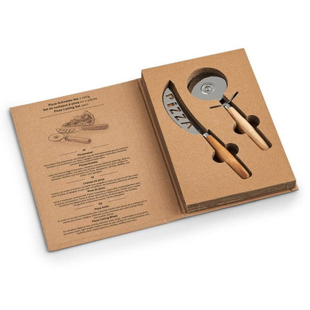 Noże do pizzy ze stali nierdzewnej z drewnianą rączką