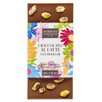 Włoska czekolada mleczna z pistacjami - Boella & Sorrisi 80 g