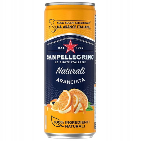 Włoski napój bezalkoholowy o smaku pomarańczy - Naturali Aranciata - Sanpellegrino 330 ml