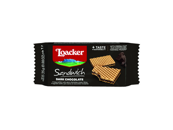Włoskie wafelki przekładane kremem z ciemnej czekolady - Loacker 25 g