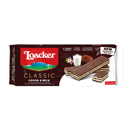 Włoskie wafelki kakaowo-mleczne - Loacker 175 g