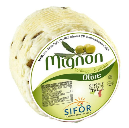 Ser owczy z oliwkami - formaggio di pecora olive - Mignon