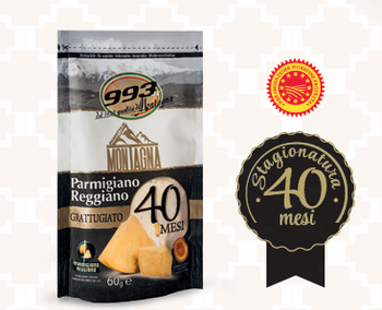 Ser tarty parmezan dojrzewający 40 miesiące - Parmigiano Reggiano 40M grattugiato - Caseficio Cavolai 993 60 g