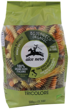 Makaron świderki fusilli trójkolorowy semolinowy BIO - fusilli tricolora BIO - Alce Nero 500g