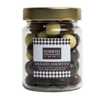 Włoskie orzechy laskowe w mlecznej, gorzkiej i białej czekoladzie - Boella & Sorrisi 150 g