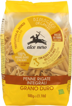 Makaron rurki penne (semolinowy razowy) BIO - penne rigate integrali BIO - Alce Nero 500g