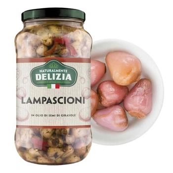 Cebulki Lampascioni w oleju słonecznikowym - Delizia 580 ml