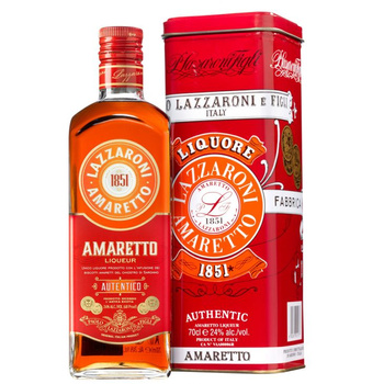 Likier Amaretto w ozdobnej puszce - Lazzaroni 700 ml