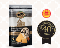Ser tarty parmezan dojrzewający 40 miesiące - Parmigiano Reggiano 40M grattugiato - Caseficio Cavolai 993 60 g