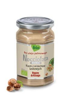 Włoski krem z orzechów laskowych z obniżoną zawartością cukru Nocciolata BIO - Crema alle nocciole BIO - Rigoni di Asiago 250 g