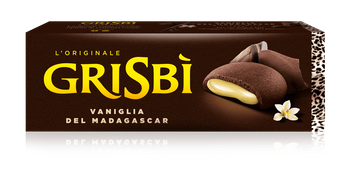 Włoskie ciasteczka czekoladowe z nadzieniem waniliowym & Buorbon - Grisbi 135 g