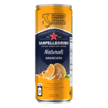 Włoski napój bezalkoholowy o smaku pomarańczy - Naturali Aranciata - Sanpellegrino  330 ml